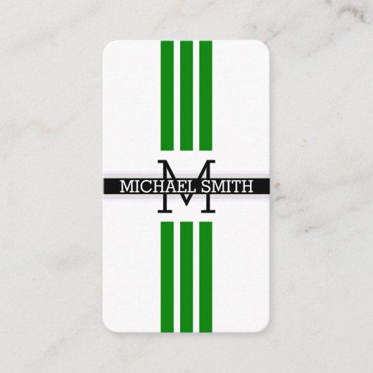 Carte De Visite Monogramme professionnel Grandes vertes modernes (Devant)