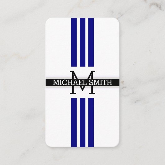 Carte De Visite Monogramme professionnel Grilles de marine moderne (Devant)