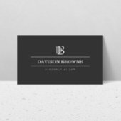 Carte De Visite Monogramme professionnel gris foncé