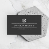 Carte De Visite Monogramme professionnel gris foncé