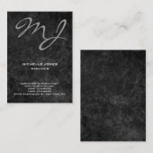 Carte De Visite monogramme professionnel gris moderne unique (Devant / Derrière)
