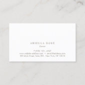 Carte De Visite Monogramme professionnel gris simple et élégant (Dos)