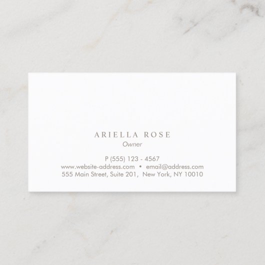 Carte De Visite Monogramme professionnel gris simple et élégant (Dos)