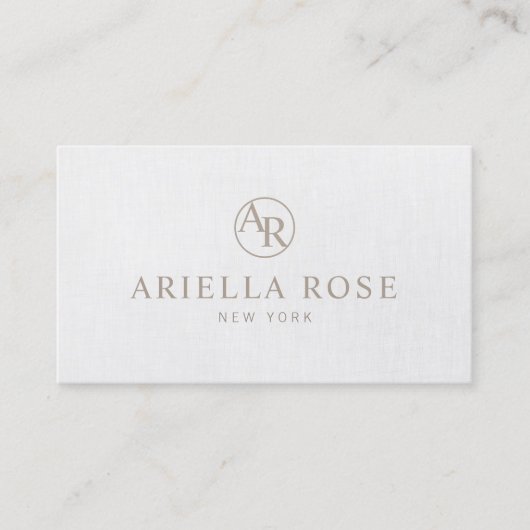 Carte De Visite Monogramme professionnel gris simple et élégant (Devant)