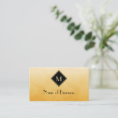 Carte De Visite Monogramme professionnel Jaune doré et noir (Debout devant)