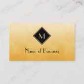 Carte De Visite Monogramme professionnel Jaune doré et noir (Devant)