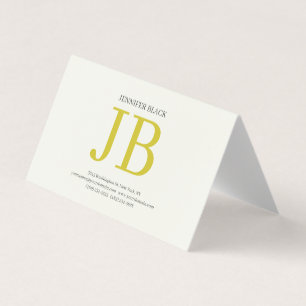 Carte De Visite Monogramme Professionnel Luxe Couleur Pastel Épais