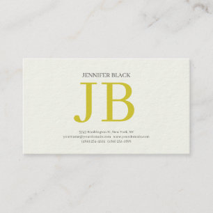 Carte De Visite Monogramme Professionnel Luxe Couleur Pastel Épais