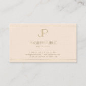 Carte De Visite Monogramme professionnel luxe élégant moderne Plai (Dos)