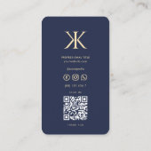 Carte De Visite Monogramme professionnel marketing K bleu (Dos)