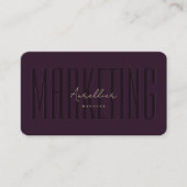 Carte De Visite Monogramme professionnel Marketing Luxe violet (Devant)