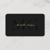 Carte De Visite Monogramme professionnel marketing moderne noir (Devant)
