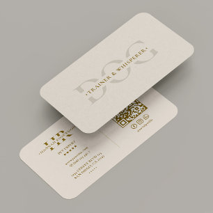 Carte De Visite Monogramme professionnel minimal Sand moderne