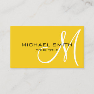 Carte De Visite Monogramme professionnel minimaliste Jonquil