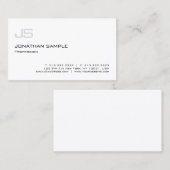 Carte De Visite Monogramme professionnel minimaliste moderne éléga (Devant / Derrière)