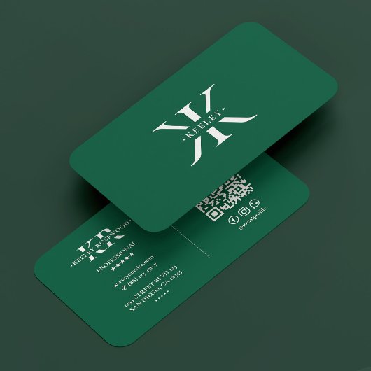 Carte De Visite Monogramme professionnel minimum Logo K Hunter Gre