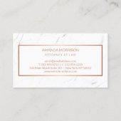 Carte De Visite Monogramme professionnel minimum Rose or/marbre (Dos)