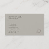 Carte De Visite Monogramme professionnel Modèle moderne et élégant (Dos)