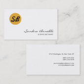 Carte de visite Monogramme professionnel moderne (Devant / Derrière)