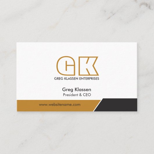 Carte De Visite Monogramme professionnel moderne (Devant)