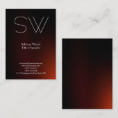 Carte De Visite monogramme professionnel moderne brun brun (Devant / Derrière)