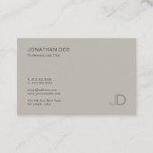 Carte De Visite Monogramme professionnel moderne Couleurs élégante (Dos)