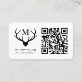 Carte De Visite Monogramme professionnel moderne de code QR Code d (Devant)