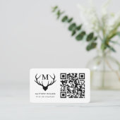 Carte De Visite Monogramme professionnel moderne de code QR Code d (Debout devant)
