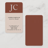 Carte De Visite Monogramme professionnel moderne de couleurs Premi (Devant / Derrière)