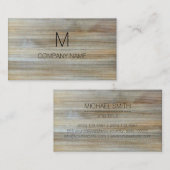 Carte De Visite Monogramme professionnel moderne du grain de bois  (Devant / Derrière)