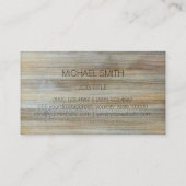 Carte De Visite Monogramme professionnel moderne du grain de bois  (Dos)