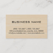 Carte De Visite Monogramme professionnel moderne du grain de bois (Dos)