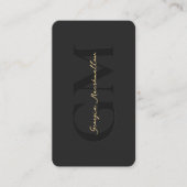 Carte De Visite Monogramme professionnel moderne Elegant Black Gol (Devant)