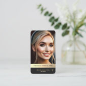 Carte De Visite Monogramme professionnel moderne Elégant Black Gol (Debout devant)