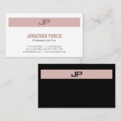 Carte De Visite Monogramme professionnel moderne élégante couleurs (Devant / Derrière)