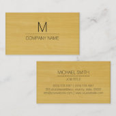 Carte De Visite Monogramme professionnel moderne en bois d'or (Devant / Derrière)