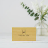 Carte De Visite Monogramme professionnel moderne en bois d'or (Debout devant)