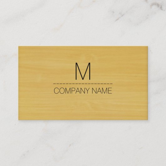 Carte De Visite Monogramme professionnel moderne en bois d'or (Devant)