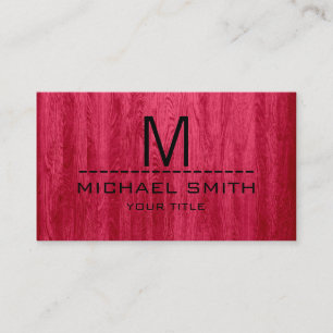 Carte De Visite Monogramme professionnel moderne en bois rouge Gra