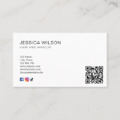 Carte De Visite Monogramme professionnel moderne en terre cuite QR (Dos)