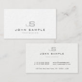 Carte De Visite Monogramme professionnel moderne et créatif Luxe (Devant / Derrière)