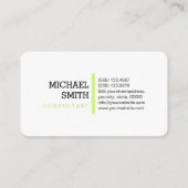 Carte De Visite Monogramme professionnel Moderne Lune Vert rayures (Dos)