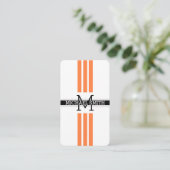 Carte De Visite Monogramme professionnel Moderne Mango Tango Strip (Debout devant)