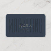 Carte De Visite Monogramme professionnel moderne Marketing bleu fo (Devant)