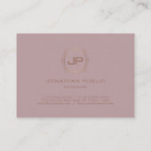 Carte De Visite Monogramme professionnel moderne Modèle élégant (Dos)