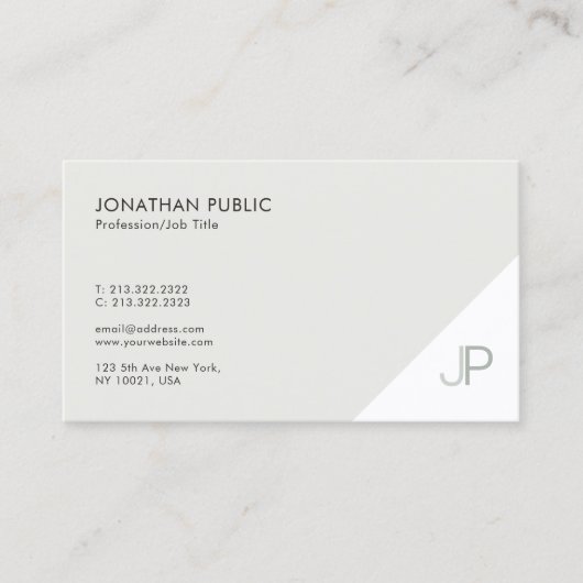 Carte De Visite Monogramme professionnel moderne Simple Chic Plain (Devant)