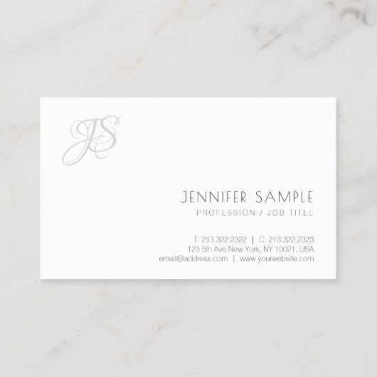 Carte De Visite Monogramme professionnel Moderne Simple Modèle Chi (Dos)