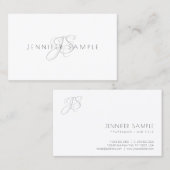 Carte De Visite Monogramme professionnel Moderne Simple Modèle Chi (Devant / Derrière)