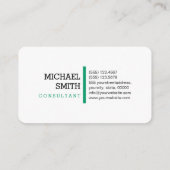 Carte De Visite Monogramme professionnel Moderne Vert-cyan rayures (Dos)