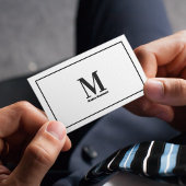 Carte De Visite Monogramme professionnel noir et blanc moderne